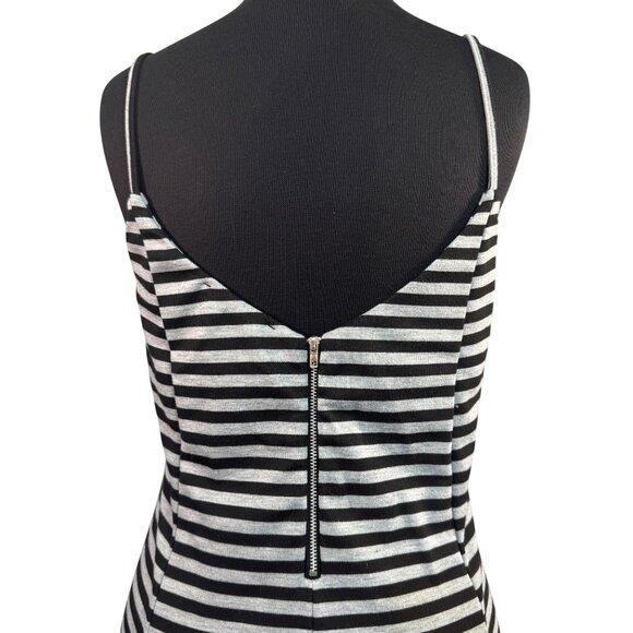 Olive and Oak Womens Size Small Black and Gray Striped Sleeveless Mini Dress - Picture 6 of 9